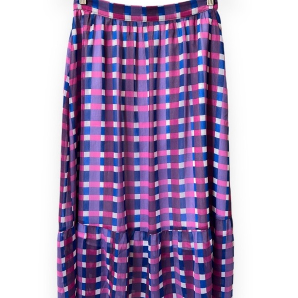 Ann Taylor Plaid Maxi Skirt in Purple, white blu and Pink - Picture 2 of 6